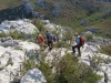 Sestop po 
markirani stezi je bil enako zahteven, kot vzpon.